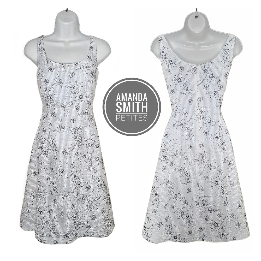 Amanda Smith Textured Floral Fit & Flare Dress